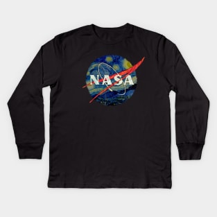 Nasa Starry Night Kids Long Sleeve T-Shirt